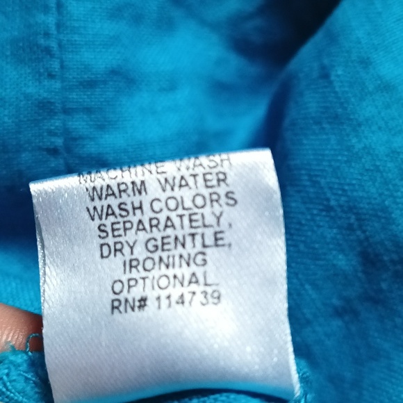 Flax by Jeanne Englehart sleeveless high neck pockets decorative pin tucks  L - Picture 5 of 9